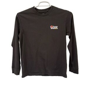 Vans‎ Shirt Boys X Large Black Long Sleeve Crew Neck Logo Casual Skate